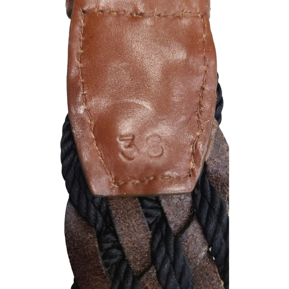 Black & Brown Bullock & Jones Braided Leather Belt Made In Italy Size 38 - Picture 8 of 14